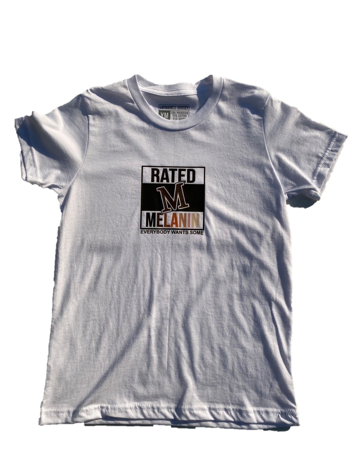 Rated Melanin Premium Youth White Short Sleeve Tee