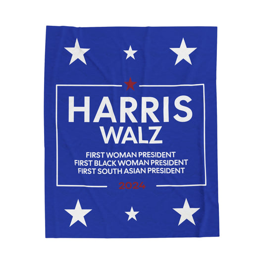 Harris Walz Velveteen Plush Blanket