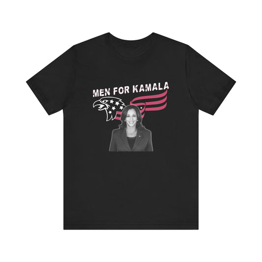 Men For Kamala | Unisex Black Short Sleeve Tee | Harris - Walz Presidential Campaign