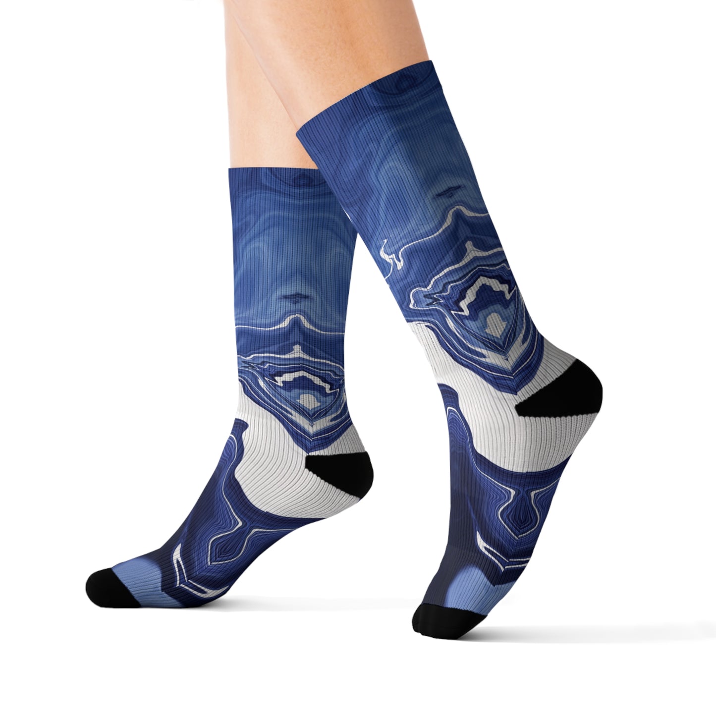 Blue Marble Geode "Look" Fashion Socks