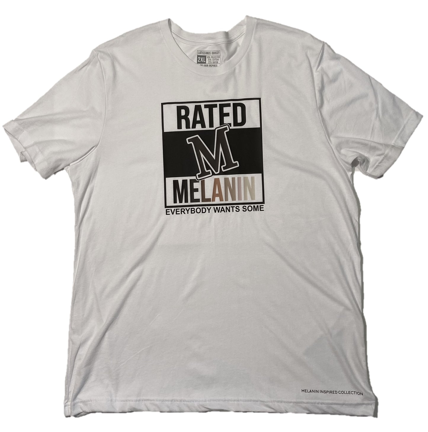Rated Melanin Premium Adult White Short Sleeve Tee