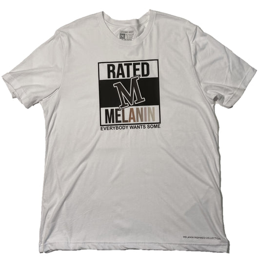 Rated Melanin Premium Adult White Short Sleeve Tee